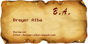 Breyer Alba névjegykártya
